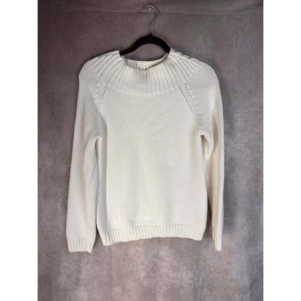 VTG Polo Ralph Lauren Cotton Heavy Knit Sweater In White Women's Size M